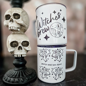 Party and Boo Sheet Halloween Travel Mug with Lid — view 5