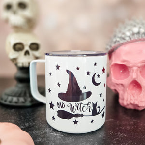 Bad Witch Halloween Travel Mug with Lid — view 2