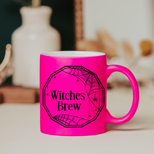 Creepy Witches Brew Pink Halloween Coffee Mug