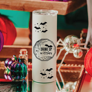 Creepy Drink up Witches Halloween Water Bottle Drink Tumbler — view 2