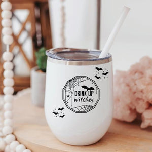 Drink Up Witches Halloween Wine Tumbler — view 2