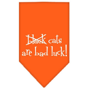 Halloween Pet and Dog Bandana Screen Printed, "Black Cats are Bad Luck" — view 1