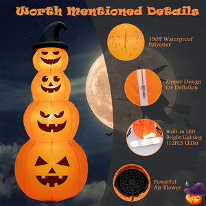 8 Feet Inflatable Halloween Pumpkins Stack with Built-in LED Lights — view 8