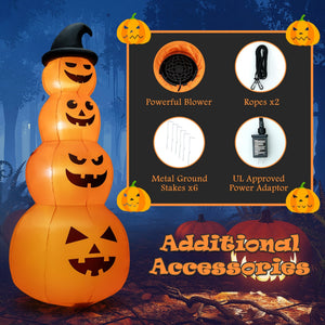 8 Feet Inflatable Halloween Pumpkins Stack with Built-in LED Lights — view 6