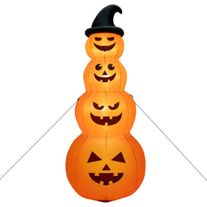 8 Feet Inflatable Halloween Pumpkins Stack with Built-in LED Lights — view 3