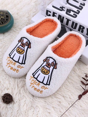Halloween Cartoon Pumpkin Dog Comfort Slippers — view 3