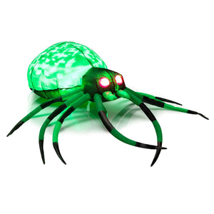 5 Feet Long Halloween Inflatable Creepy Spider with Cobweb and LEDs — view 3