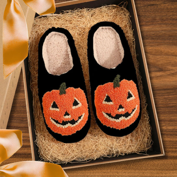 Jack O'Lantern Plush Slippers