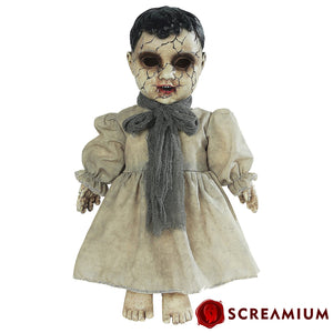 Cracked Face Creepy Doll with Sound : 14-Inch-Tall Halloween Decoration — view 2