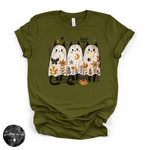 Ghost Cat Trio Tee | Cute Halloween Black Cat Graphic T-Shirt — view 5