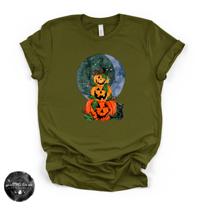 Jack O'Lantern Trio Tee | Vintage Halloween Pumpkin Graphic T-Shirt — view 6