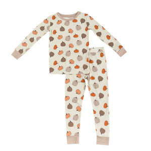 Pumpkins Beige (Women's Long Sleeve PJ) — view 6