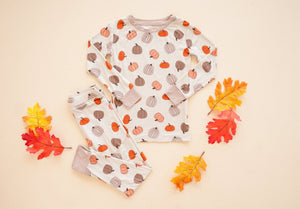 Pumpkins Beige (Women's Long Sleeve PJ) — view 2