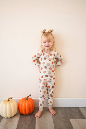 Pumpkins Beige (Long Sleeve PJ) — view 1