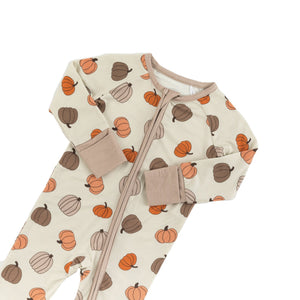 Pumpkins Beige (Convertible Zip Footies) — view 4