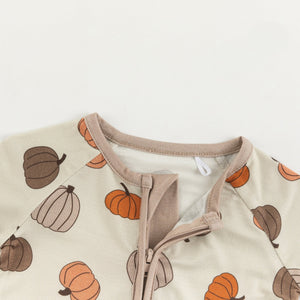 Pumpkins Beige (Convertible Zip Footies) — view 5