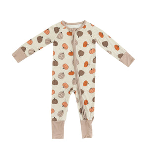 Pumpkins Beige (Convertible Zip Footies) — view 2
