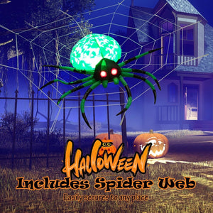 5 Feet Long Halloween Inflatable Creepy Spider with Cobweb and LEDs — view 6