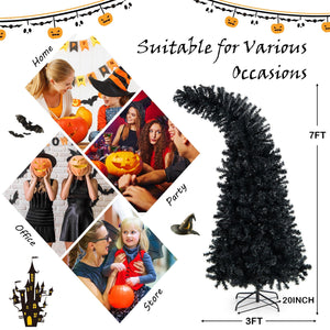 7 Feet Pre-Lit Black Halloween Tree with 8 Flash Modes and 400 Lights — view 4