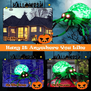 5 Feet Long Halloween Inflatable Creepy Spider with Cobweb and LEDs — view 7