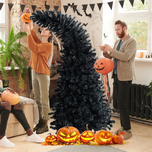 7 Feet Pre-Lit Black Halloween Tree with 8 Flash Modes and 400 Lights — view 6