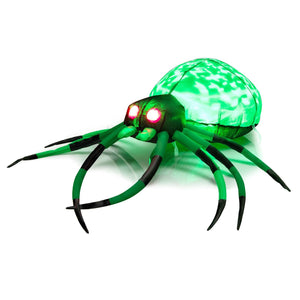 5 Feet Long Halloween Inflatable Creepy Spider with Cobweb and LEDs — view 4