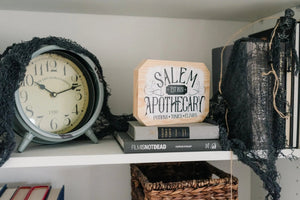 Salem Apothecary Sign Halloween Decor, wood block home decor, Fall decor wood sign — view 3