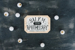 Salem Apothecary Sign Halloween Decor, wood block home decor, Fall decor wood sign — view 2