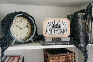 Salem Apothecary Sign Halloween Decor, wood block home decor, Fall decor wood sign — view 4