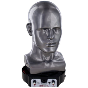 Motorized Mannequin Head Halloween Mask Display Stand with Sound Effects — view 1