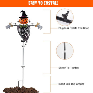 Solar Powered Scarecrow Shape Stake Light Halloween Decoration — view 6