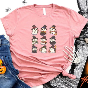 Cute Witch Ghosts Halloween Shirt – Kawaii Spooky Tee — view 14