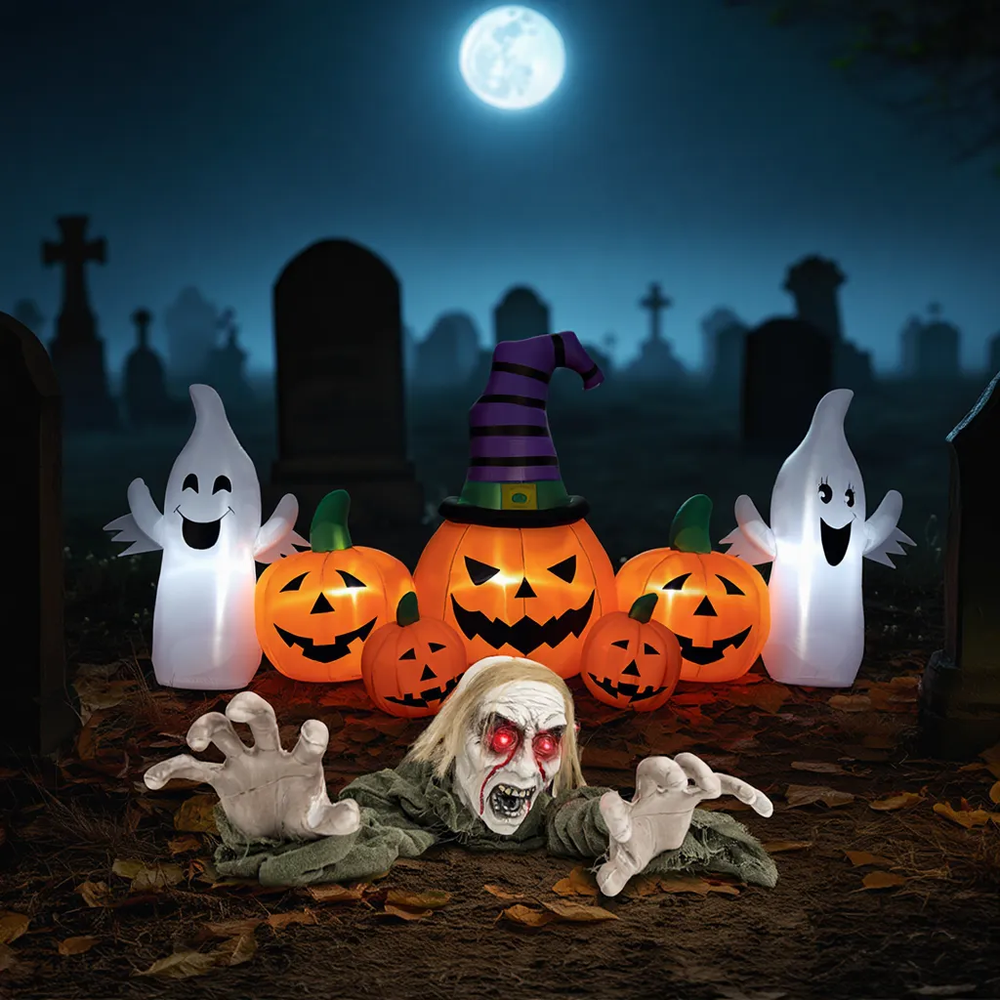 Halloween Groundbreaker Climbing Zombie+Inflatable Pumpkins