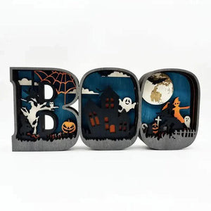 Wooden 3D Halloween Letter Shaped LED Light — view 2