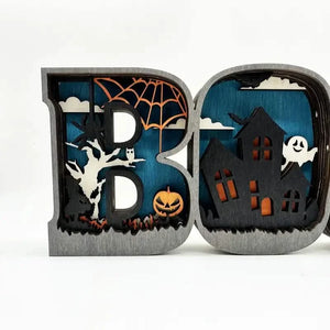 Wooden 3D Halloween Letter Shaped LED Light — view 4