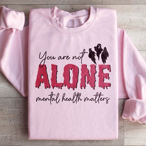 You Are Not Alone Mental Health Awareness Halloween Sweatshirt — view 3